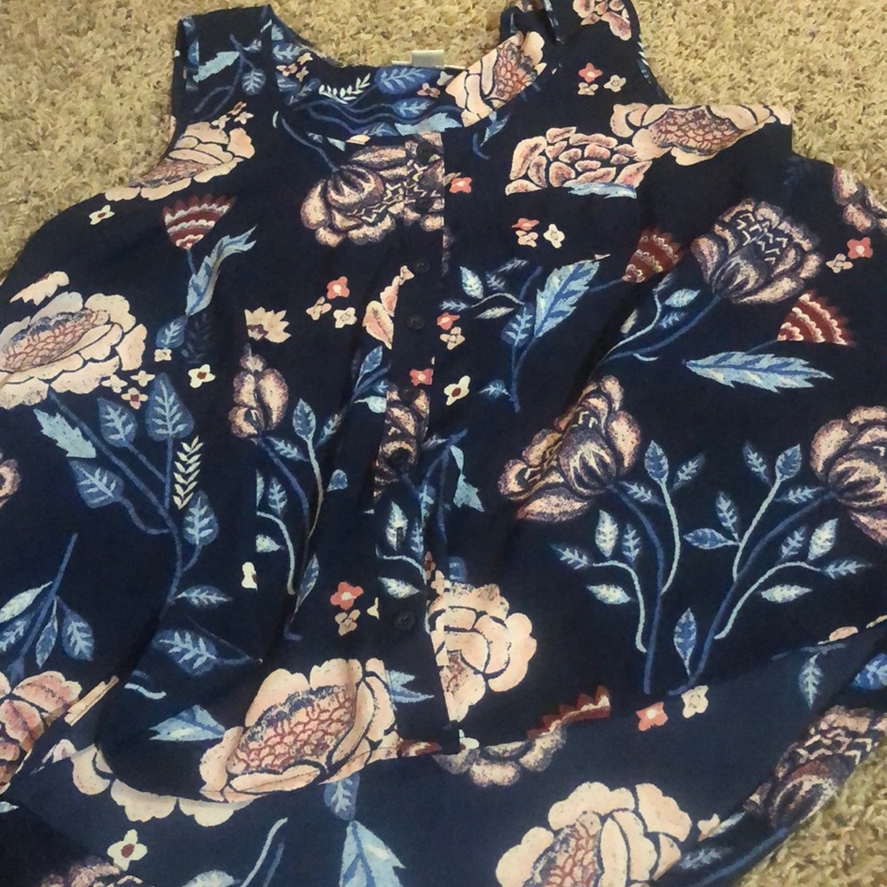 Flowered high low blouse